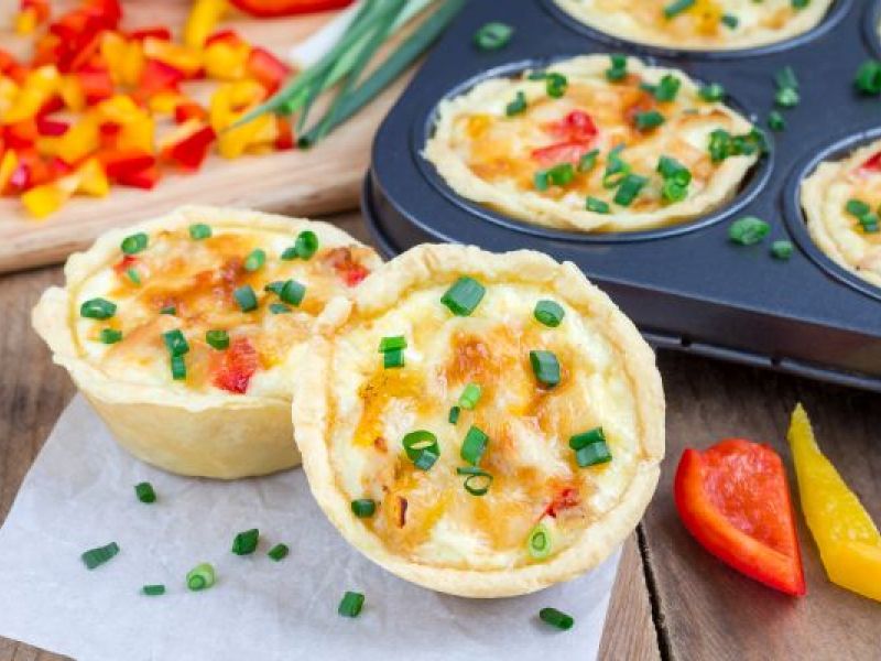 Tuna and corn mini quiches
