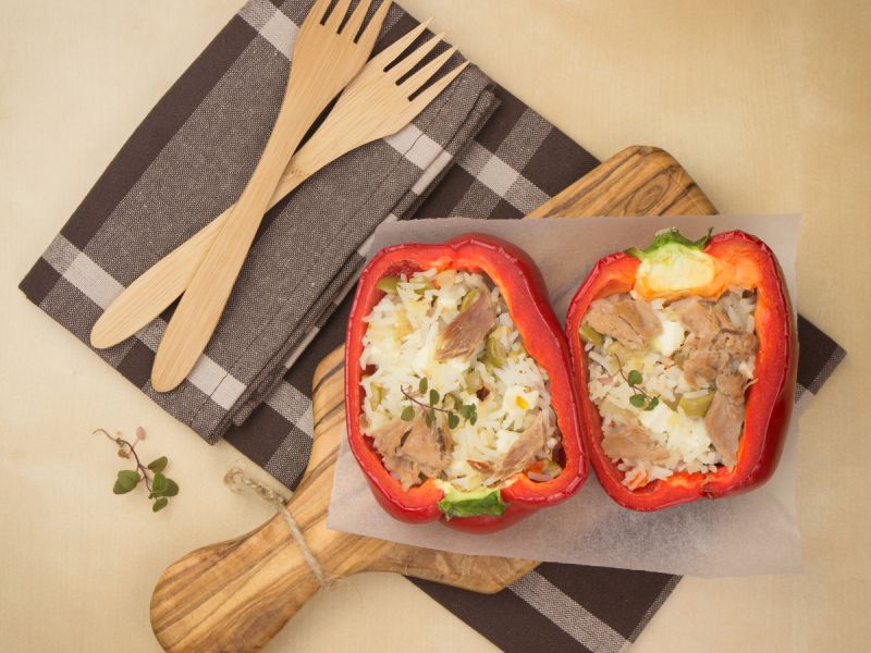 Tuna Stuffed Bell Peppers