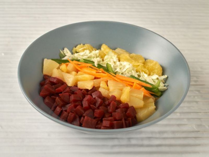 Arranged Fruit and Vegetable Salad