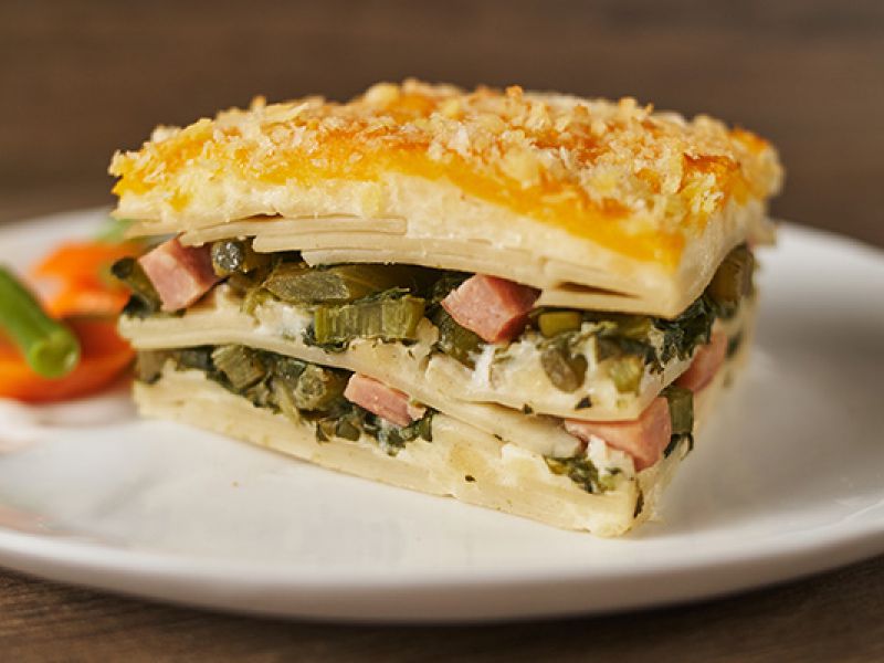 Callaloo and Ham Lasagna