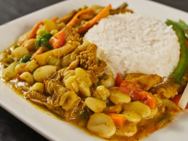 Curried Tripe & Beans