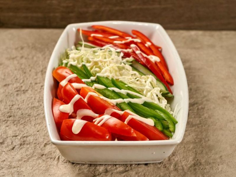 Simple Red and Green Salad with Honey Yogurt Dressing